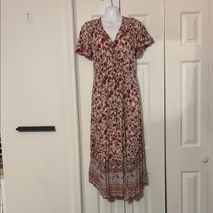 Knox Rose Red and Cream Midi Dress